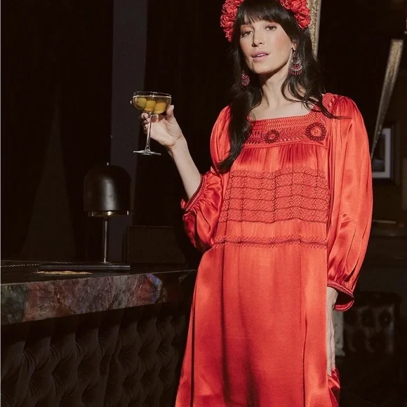 Mi Golondrina Satin Dress - Picture 1 of 7